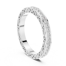 Round 42 Pc VVS1 Diamond 14K Gold Over Odalia Wedding Bridal Eternity Band w313