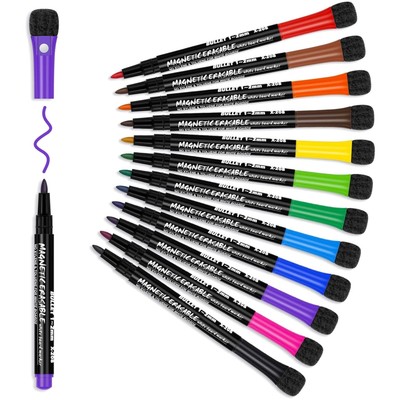 Whiteboard Marker, 12 Farben, Magnet, abwischbar, Dry Erase, Schule Büro