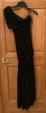 Elegant Women  s Size Large Black Tulle Long Formal Evening Gown CW-641
