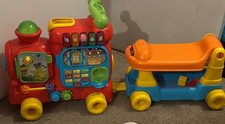 VTech Push & Ride Alphabet Train Ride On With Trailer Lights & Sounds