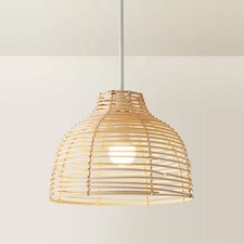 Modern Cream Wicker Basket Style Ceiling Light Shade Pendant Lights Home Décor &