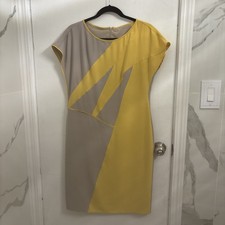 Do Mare 5 Yellow/Tan Size 12 Women's Short Sleeve Dress