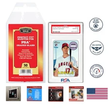 Archival-Safe PSA Slab Sleeves 50 Count - Clear, Durable, Resealable Protectors