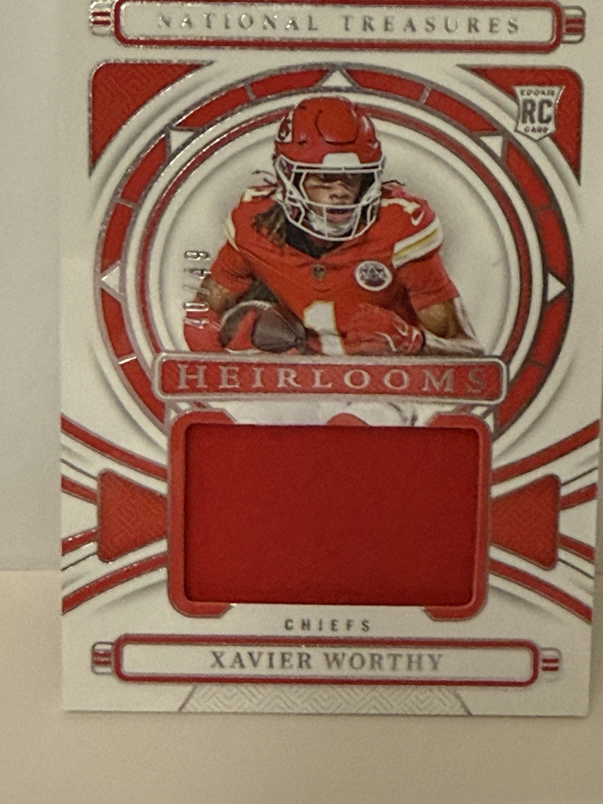 Xavier Worthy 2024 National Treasures #H-XWY Heirlooms Patch RC 1/49