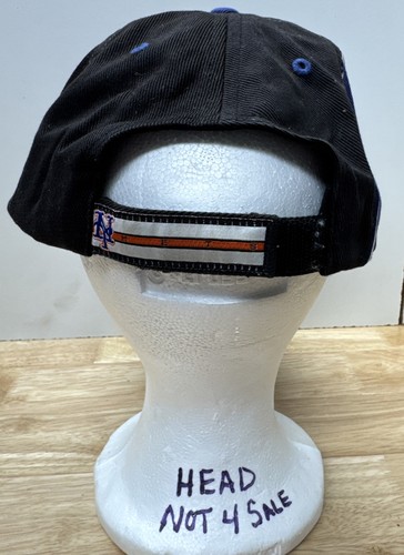 New York Mets MLB Baseball Strapback Mütze Kappe schwarz, blau & orange Patch Baumwolle - Bild 8 von 13