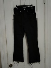 Zara Black Flare Women's Jeans Pants size 4 Ankle Boot B3