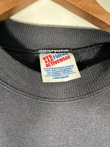 Vintage Hanes Yellowstone Embroidered Eagle Crewneck Sweatshirt  Mens L Black - Picture 4 of 10