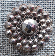 Antique Vtg Button with Steel Rivets Aprx: 1-1/8" #1012-D