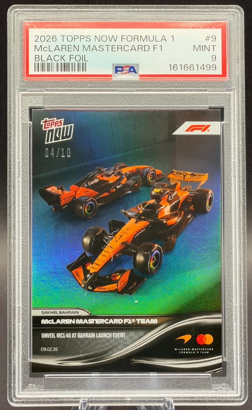 2026 Topps Now Formula 1 F1 McLaren F1 Team #009 *Driver Match* Black Foil 04/10 view 2
