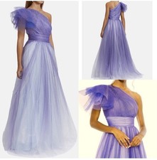 Mac Duggal 20377 Sparkle One Shoulder Tulle Ball Gown Size 6 Purple Ombre New