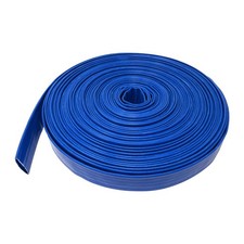 Gloxco 1" ID Blue Lay Flat PVC Discharge Hose, 100' Length