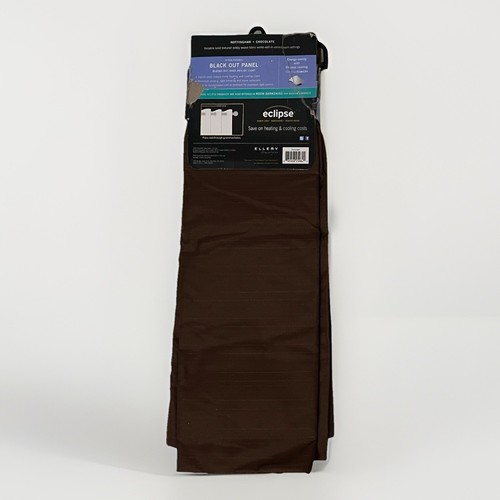 ECLIPSE 42"x84'' Nottingham Thermaback Blackout Window Curtain Panel Chocolate - Picture 2 of 2
