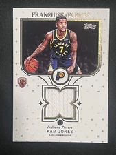 KAM JONES 2025-26 Topps Basketball Franchise Fabrics Rookie RC Pacers #FF-KO