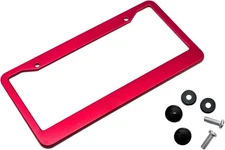 Solid Aluminum License Plate Cover Holder Universal Car Frame for Man and Red
