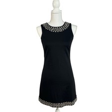 Trina Turk Embellished LBD Little Black Dress Size 0 Sleeveless Zip Back
