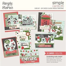 Simple Stories Card Kit Say Cheese Classic Mickey Mouse Christmas X 8 Cards