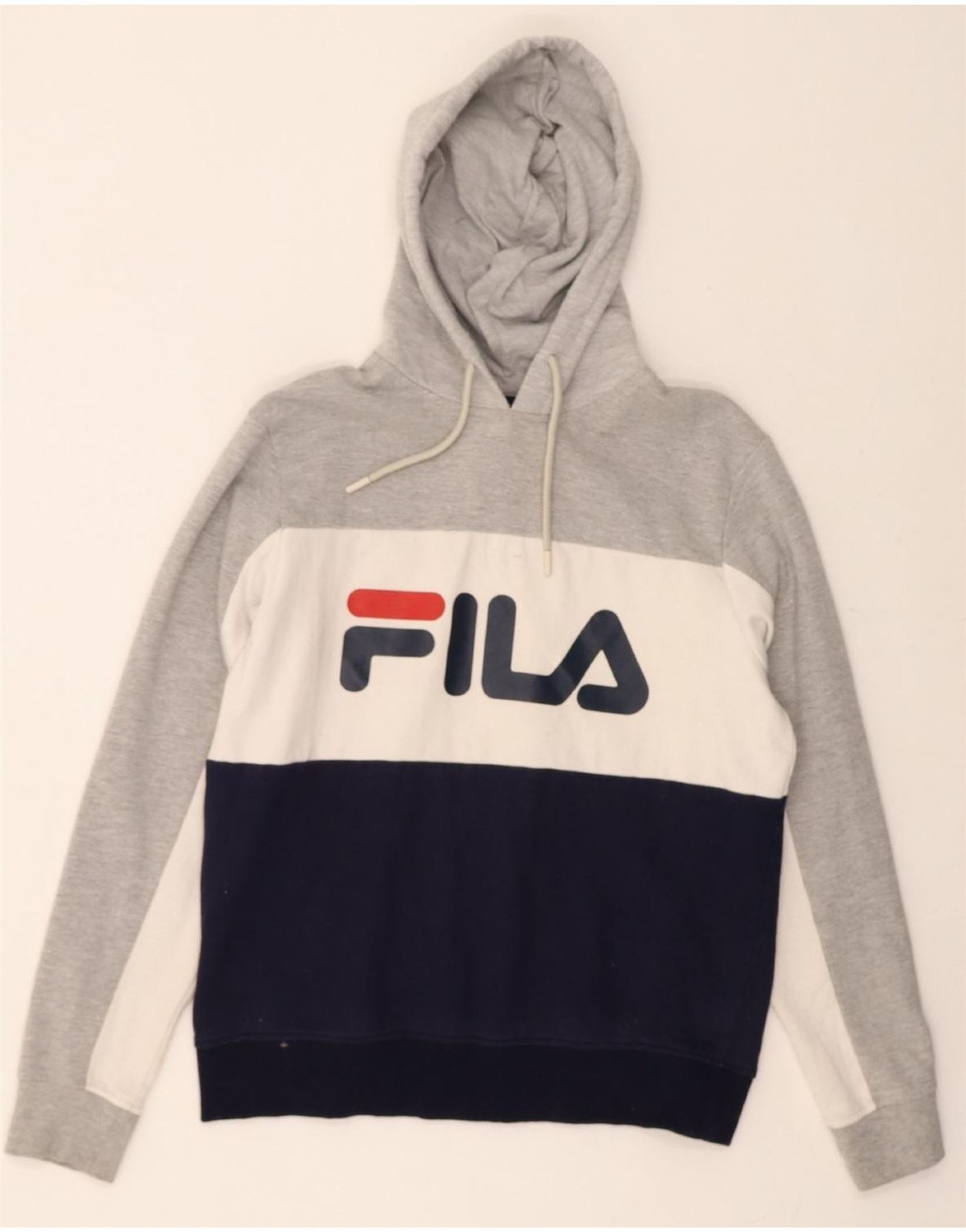 FILA Maglione Uomo Grafico con Cappuccio Piccolo Grigio Colorblock Cotone AA06