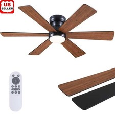 Ceiling Fan W/ Lights Remote Control DC Motor Flush Mount Quiet Dimmable New