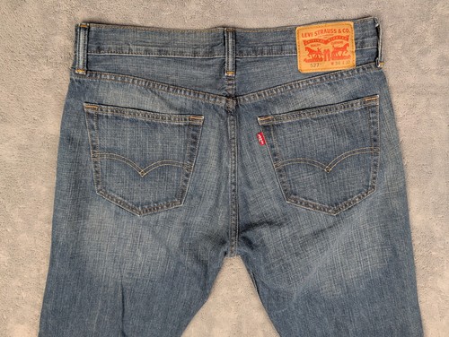 Levis 527 Jeans Mens 34x30 Blue Dark Wash Slim Boot Cut Denim Cowboy Western - Picture 5 of 15