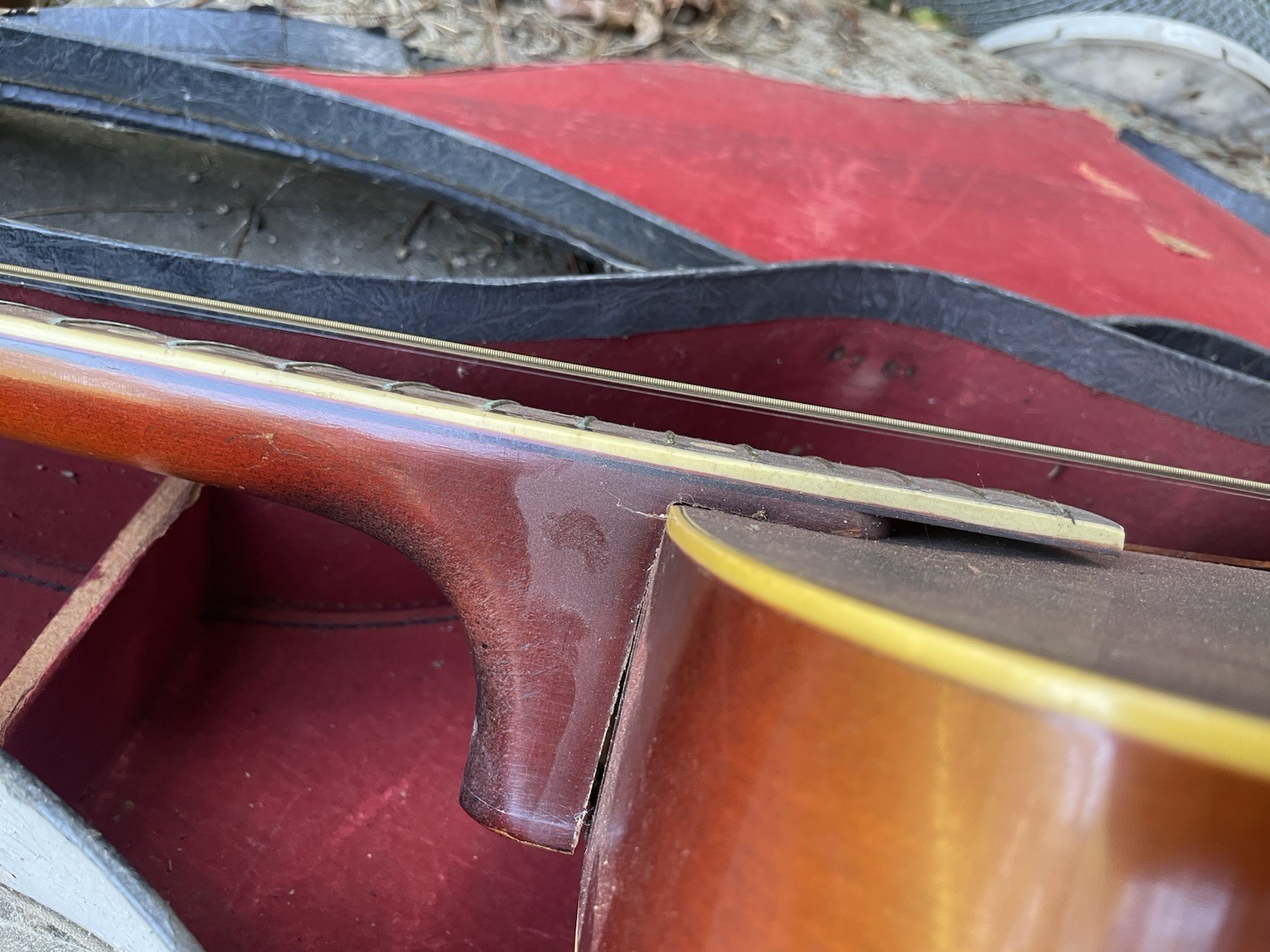 Vintage 1950s Kay Archtop Guitar original Case U.S. Army Label Needs Neck Reset