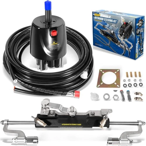 Boat Hydraulic Steering System Kit Marine Outboard Steering 300HP Outboard
