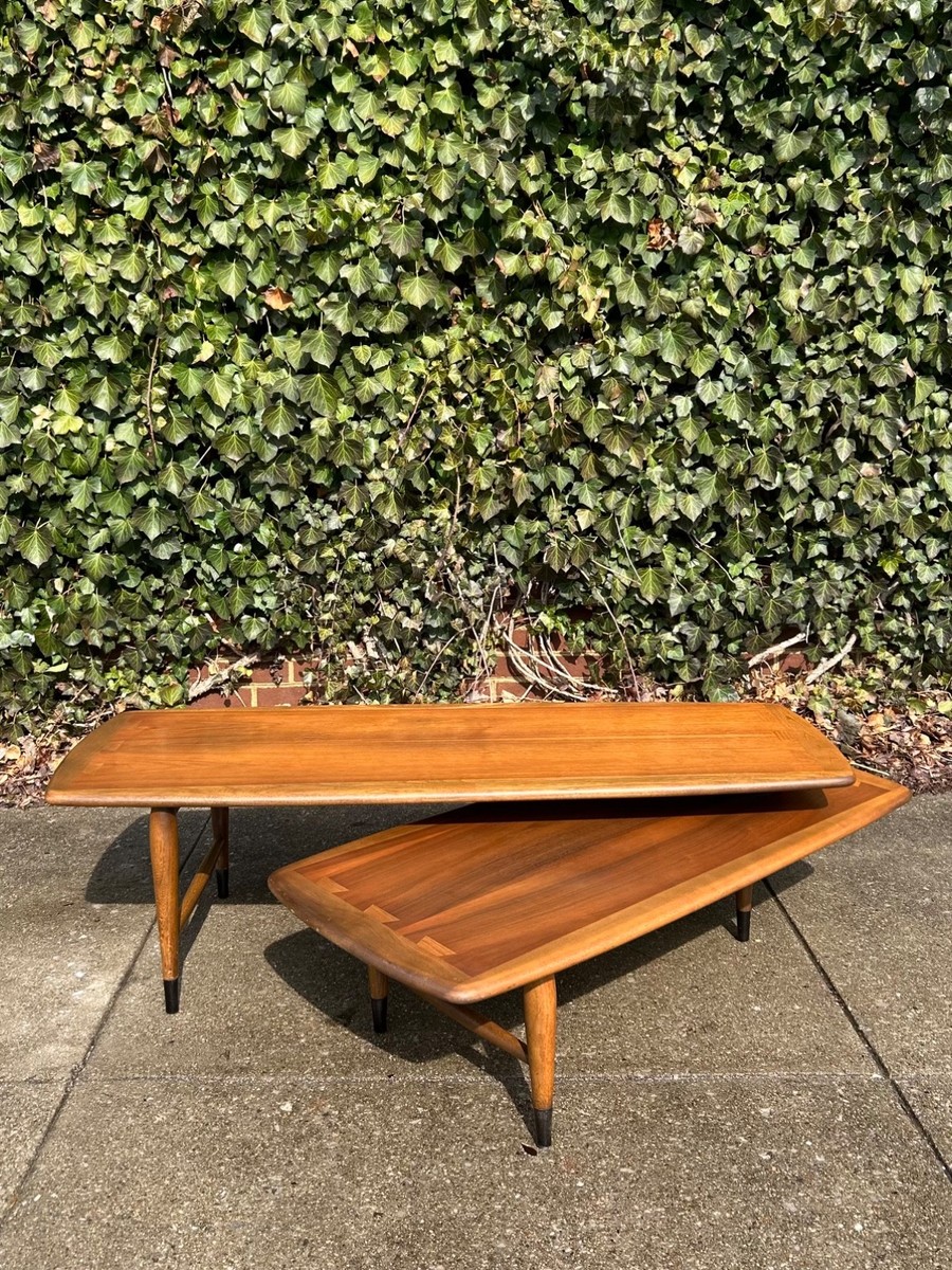 vintage Mid-Century プライウッド lowtable Lane Acclaim Swivel Coffee Table Walnut Switchblade Restored | eBay