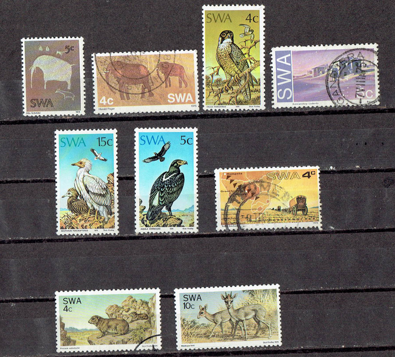 South West Africa 1975 -79  Wildlife Fauna Birds Fine used & MNH