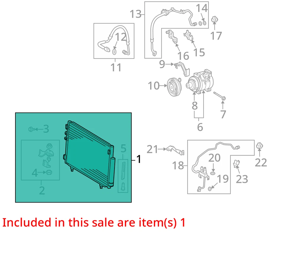Condensador de aire acondicionado Scion tC 2005-2010 124 k OEM Foto 4 de 4