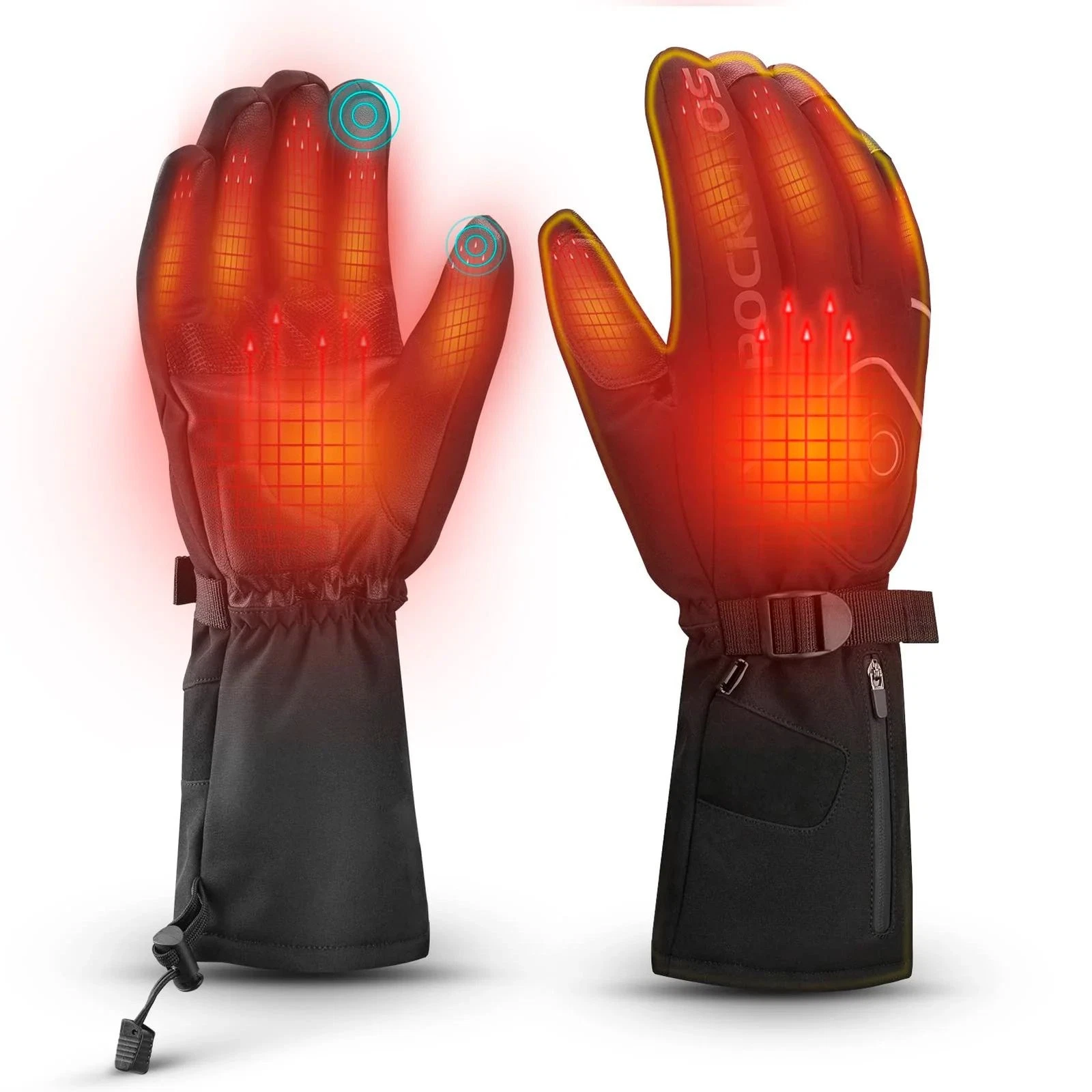 Rockbros Heated Gloves, Rechargeable Winter Touchscreen Gloves In Large