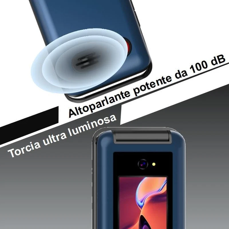 GSM Telefono Cellulare per Anziani,Flip Phone Telefoni Cellulari Tasti Grandi,Vo - Immagine 2 di 4