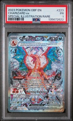 2023 POKEMON OBF EN-OBSIDIAN FLAMES SPECIAL ILLUSTRATION RARE CHARIZARD EX PSA 1
