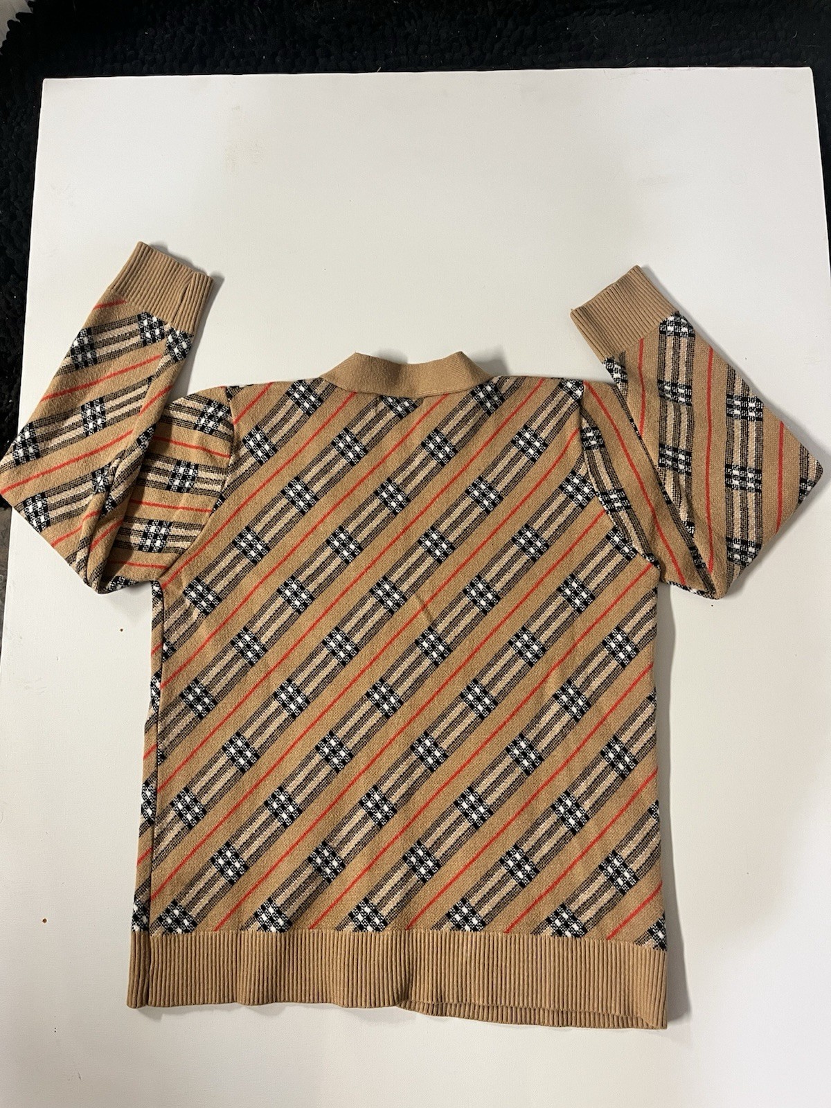 Vintage Burberry Small Classic Nova Check Cardigan Sweater Wool Blend Authentic image 2