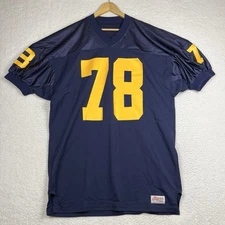 Vintage Ripon Athletic XL Michigan Wolverines Game Cut #78 Football Jersey Blue
