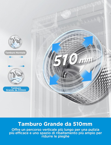 MF10EW80B Lavatrice Slim Carica Frontale, 8 Kg,1400 Giri, Classe A, Vapore, Moto - Foto 8 di 11