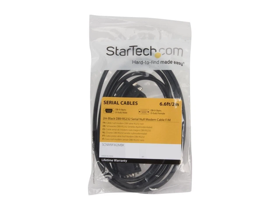 StarTech.com Model SCNM9FM2MBK 6.56 ft 2m Black DB9 RS232 Serial Null Modem - Image 3 of 3