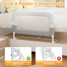 Bed Rail Toddlers 32" Baby Guard Kids Folding up Adjustable Heights Portable
