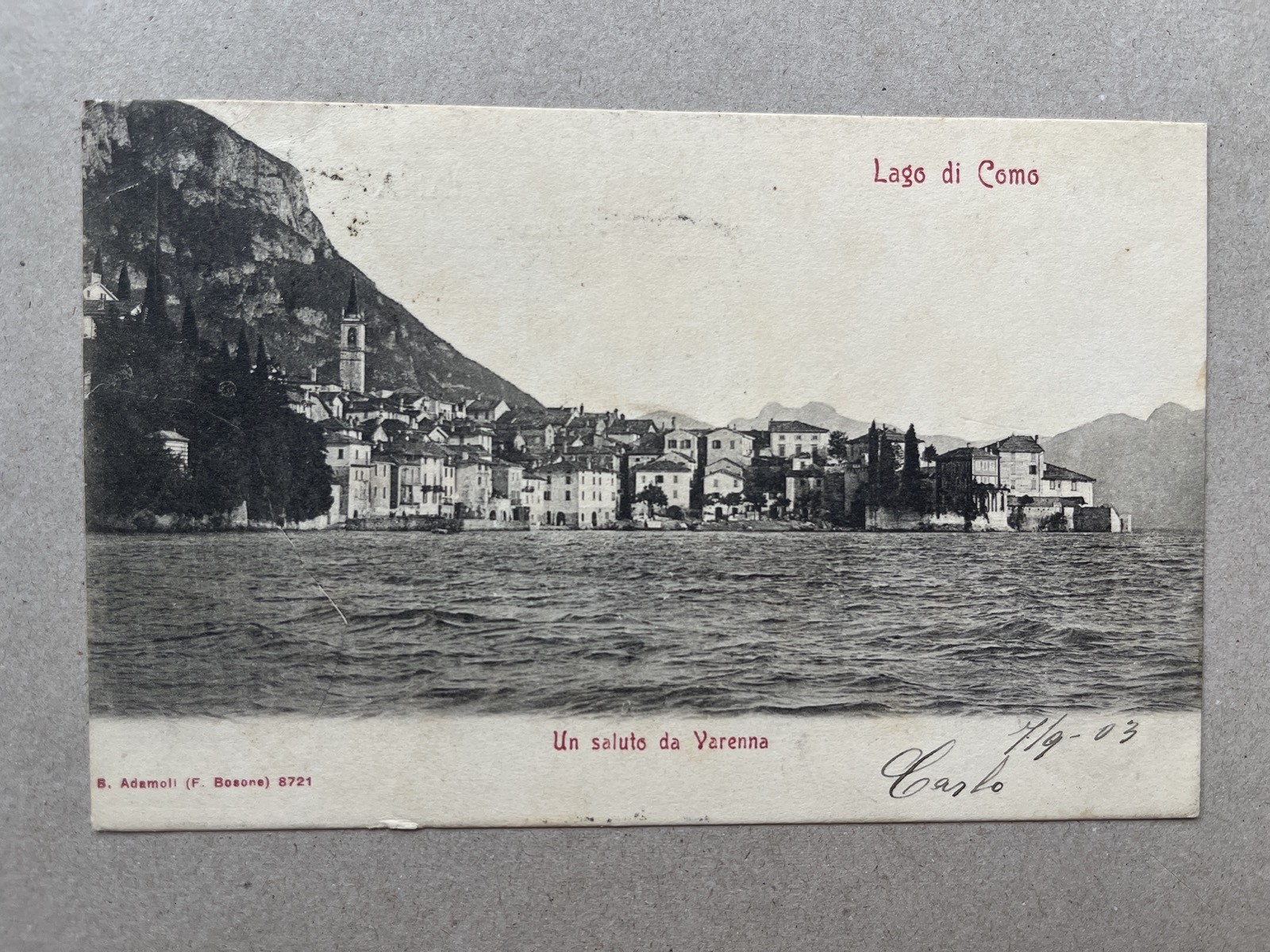 S) Cartolina formato piccolo Lecco Varenna 1903 b
