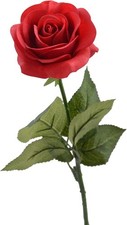 Red Rose Artificial Flowers, 1Pc 17" Single Red Rose for Valentine's Mother's Da