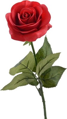 Red Rose Artificial Flowers, 1Pc 17'' Single Red Rose for Valentine's Mother's Da