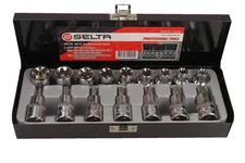 FOR SELTA 4616 TORX SOCKET AND L-KEY SET, 1/2" , 16 CZ, E 10-24, T 30-70