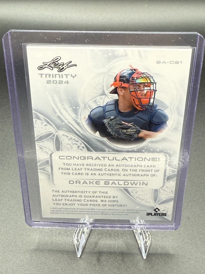 2024 Leaf Trinity Drake Baldwin #BA-DB1 Rookie Auto grn 16/25 Atlanta Braves ROY - Image 2 of 2