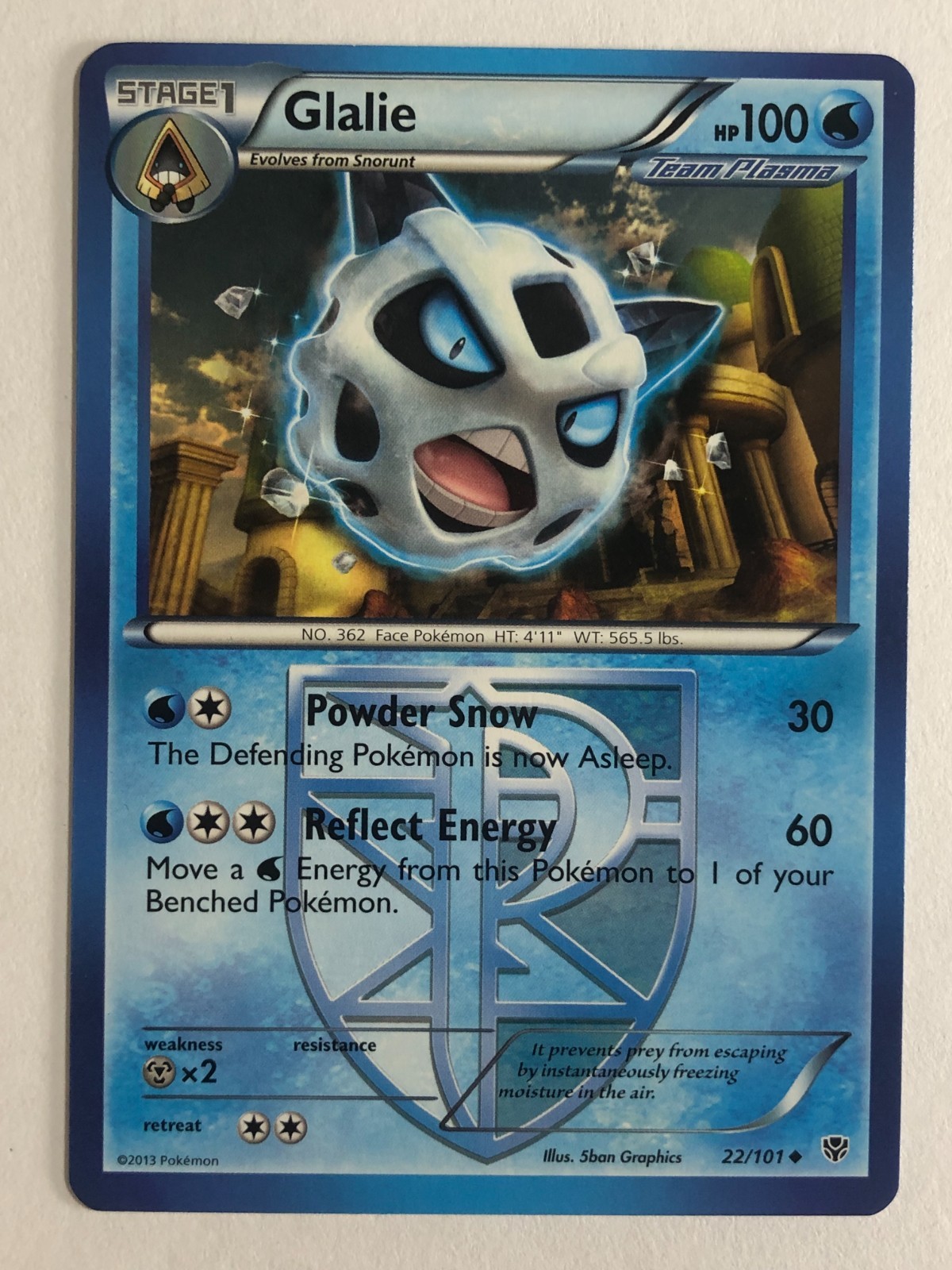 Pokemon TCG Plasma Blast Glalie 22/101 Near Mint