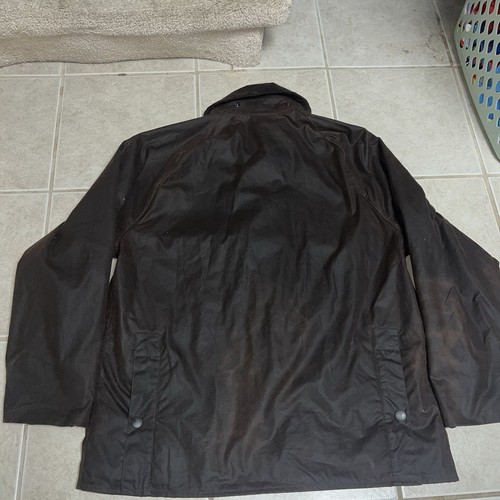 Barbour Classic Bedale Waxed Cotton Jacket Brown Full Zip 38 - Picture 11 of 12