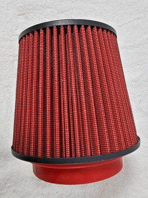 RTunes High Flow Cone Air Filter 4'' Inlet Red 6'' H x 4 3/4'' Performance Intake