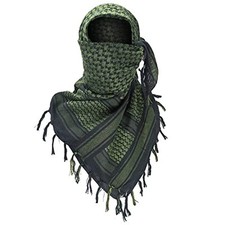 Military Shemagh Tactical Desert Scarf / 100 Cotton Keffiyeh Black Green