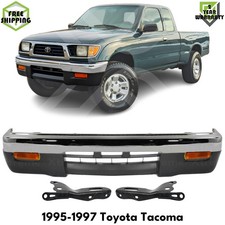 Front Bumper Chrome Steel Signal Lights Kit For 1995-1997 Toyota Tacoma