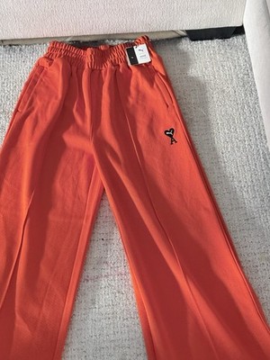 PUMA x ami Alexandre Mattiussi Orange Wide Leg Men's Pants S Recycled Material
