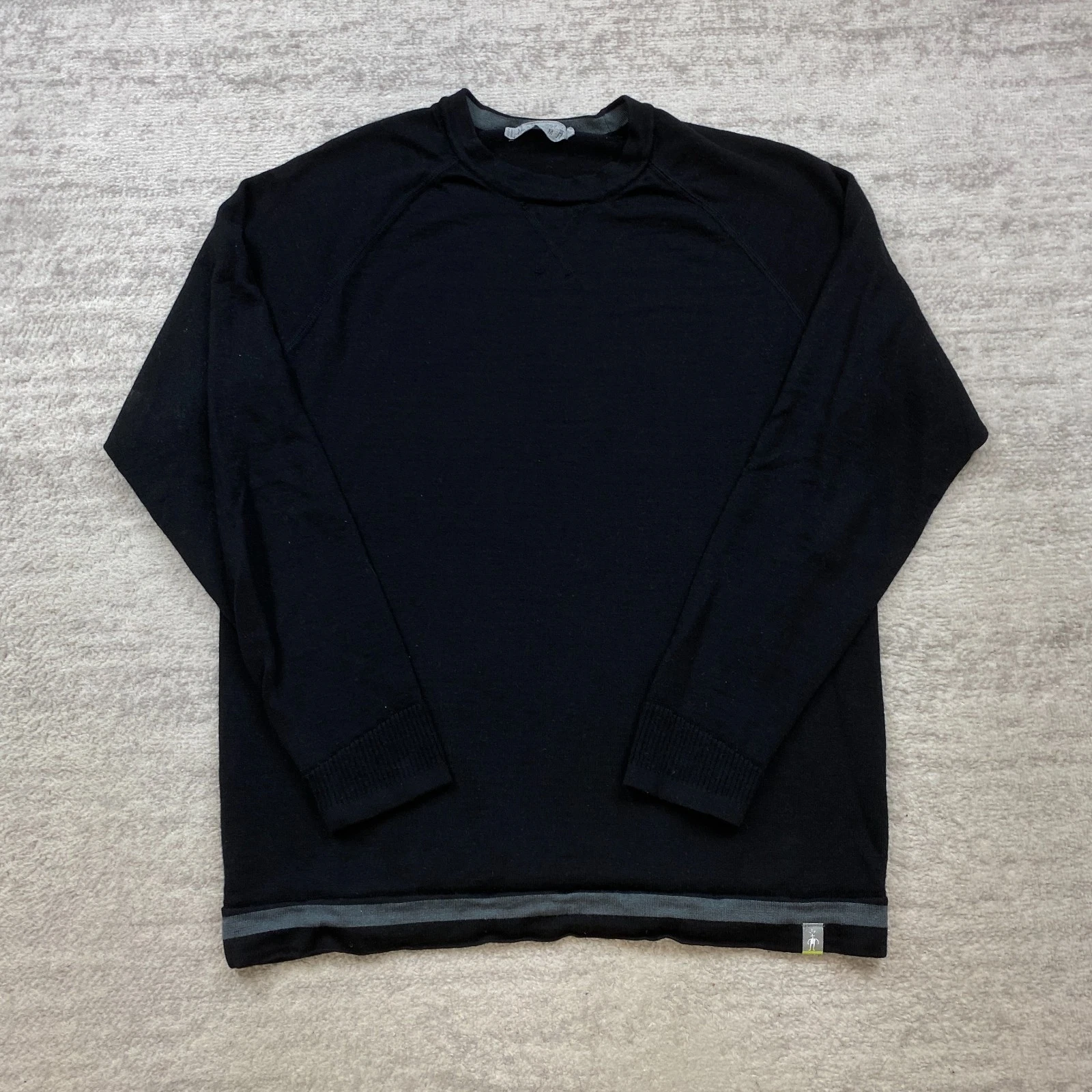 Smartwool Merino Wool Shirt Sweater Medium Black Base Layer Midweight Preppy Men