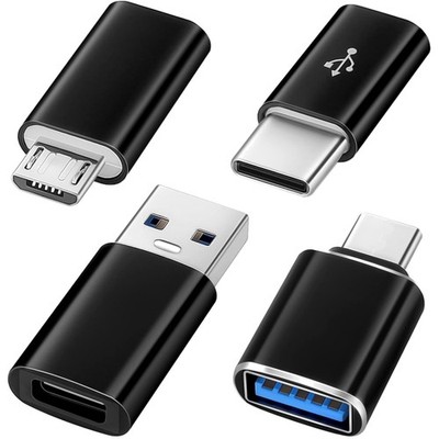 USB C Adapter Set, 4 Stück, OTG, Micro USB auf USB-C, SuperSpeed, kompatibel ...
