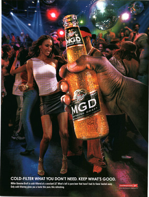 Vintage 2003 Miller Genuine Draft MGD Print Ad Nightclub Disco Ball Y2K Art VTG